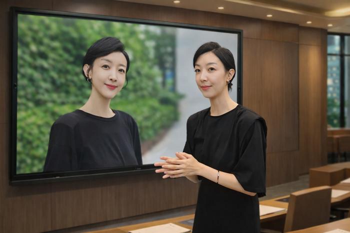 프로필 포즈에 대하여 특강을 하는  안시현 교수의 