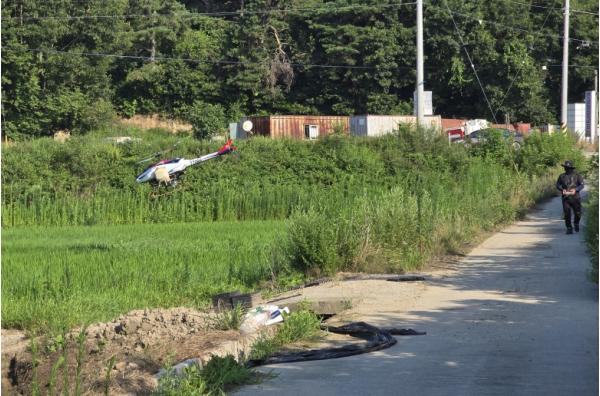 충남도 벼 병해충 선제 대응 항공방제 돌입 기사 이미지