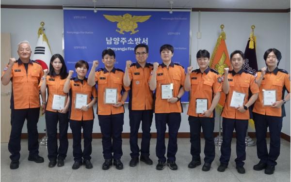 남양주소방서, 26년 상반기 중증 응급환자 소생 기여 대원 세이버 인증서 수여 기사 이미지